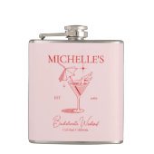 Retro Cocktail Junggeselinnen-Abschied Flachmann (Vorderseite)