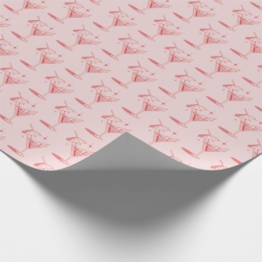 Retro Cocktail Junggeselinnen-Abschied Geschenkpapier (Ecke)