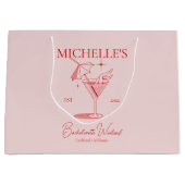 Retro Cocktail Junggeselinnen-Abschied Große Geschenktüte (Vorderseite)