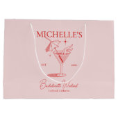 Retro Cocktail Junggeselinnen-Abschied Große Geschenktüte (Rückseite)