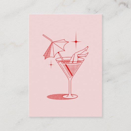 Retro Cocktail Junggeselinnen-Abschied Panty Game Begleitkarte (Rückseite)