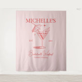 Retro Cocktail Junggeselinnen-Abschied Wandteppich (Vorderseite)