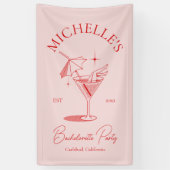 Retro-Cocktail-Junggesellinnenabschied Banner (Vertikal)