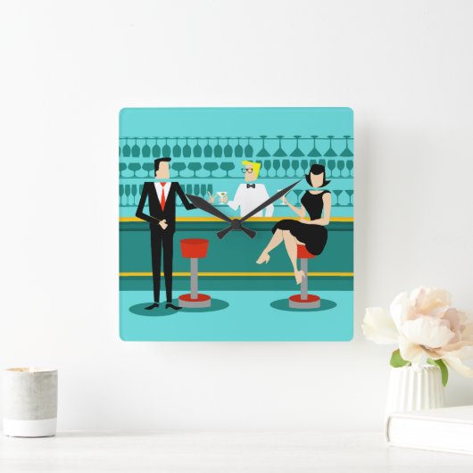 Retro Cocktail Lounge Akryllische Wall Uhr (Zuhause)