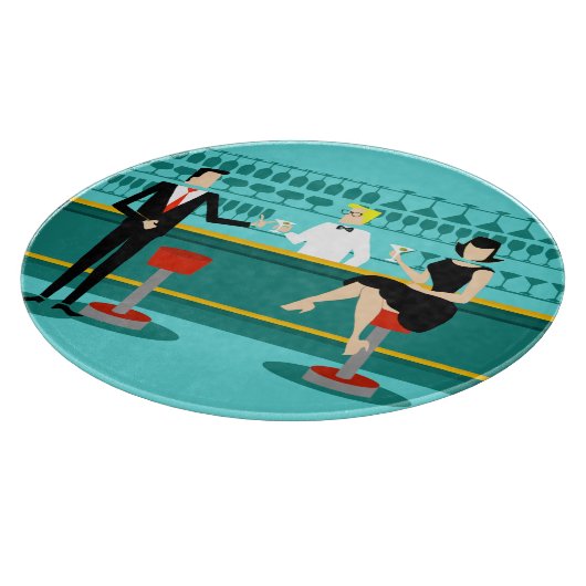 Retro Cocktail Lounge Cutting Board Schneidebrett (Ecke)