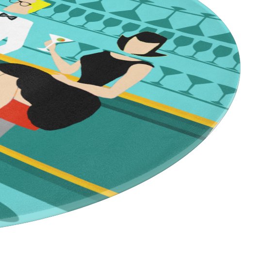 Retro Cocktail Lounge Cutting Board Schneidebrett (Ecke)