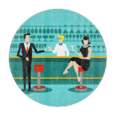 Retro Cocktail Lounge Cutting Board Schneidebrett (Vorderseite)