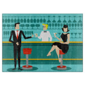 Retro Cocktail Lounge Cutting Board Schneidebrett (Vorderseite)