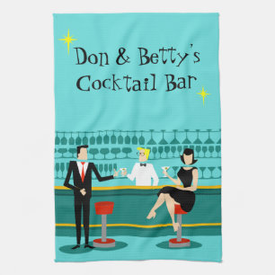 Retro-Cocktail-Lounge-Küchenhandtuch Küchentuch