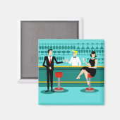 Retro Cocktail Lounge Magnet (Vorderseite/Rückseite)