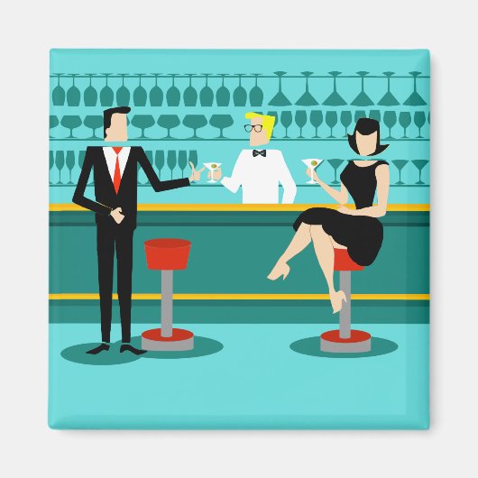 Retro Cocktail Lounge Magnet (Vorne)
