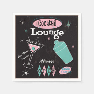 Retro Cocktail Lounge Napkins Serviette
