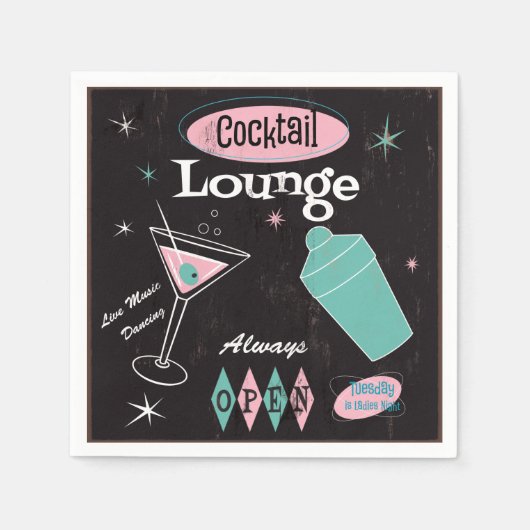 Retro Cocktail Lounge Napkins Serviette (Vorderseite)
