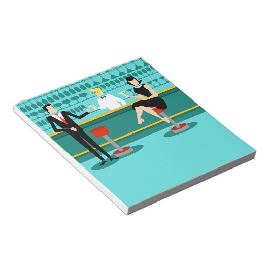 Retro Cocktail Lounge Notepad Notizblock (angewinkelt)