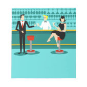 Retro Cocktail Lounge Notepad Notizblock (Vorderseite)