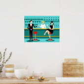 Retro-Cocktail-Lounge-Plakat Poster (Küche)