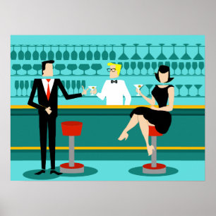 Retro-Cocktail-Lounge-Plakat Poster