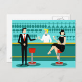 Retro Cocktail Lounge Postkarte (Vorne/Hinten)