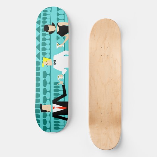 Retro Cocktail Lounge Skateboard (Vorderseite)