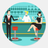 Retro Cocktail Lounge Sticker (Vorderseite)