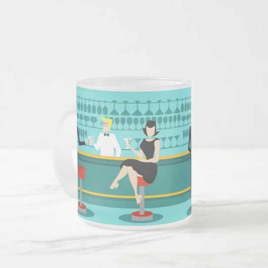 Retro Cocktail Lounge Tasse (Vorderseite Links)