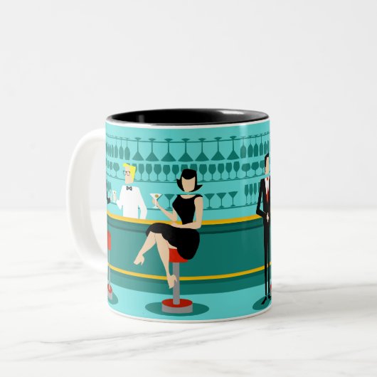 Retro Cocktail Lounge Tasse (Vorderseite Links)