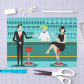 Retro Cocktail Lounge Tissue Paper Seidenpapier (Handwerk)