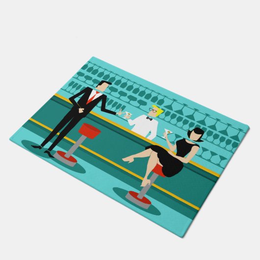 Retro Cocktail Lounge Türmatte (Schrägansicht)