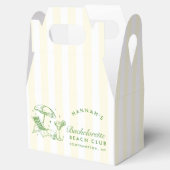 Retro Cocktail Moderner Bachelorett Grün & Gelb Geschenkschachtel (Geöffnet)