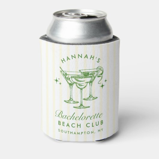 Retro Cocktail Modernes Bachelorett Grün Dosenkühler (Kanne Rückseite)