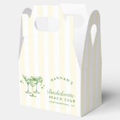 Retro Cocktail Modernes Bachelorett Grün Geschenkschachtel (Geöffnet)