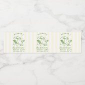 Retro Cocktail Modernes Bachelorett Grün Wasserflaschenetikett (Einzelnes Label)