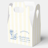 Retro Cocktail Modernes Bachelorette Blau Geschenkschachtel (Geöffnet)