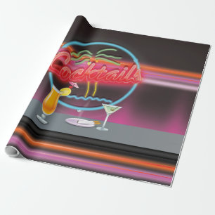 Retro-Cocktail-Nachtclub Geschenkpapier