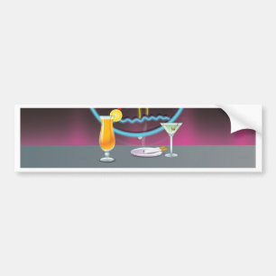 Retro-Cocktail-Nightclub Autoaufkleber