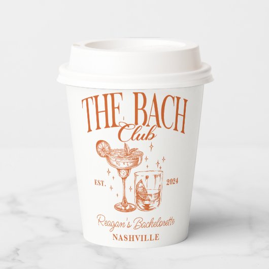 Retro Cocktail Orange Custom Pappbecher (Rückseite)