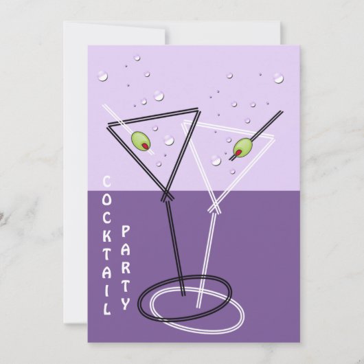 Retro-Cocktail-Party Einladung (Vorderseite)