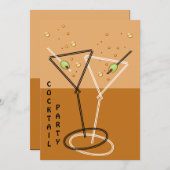Retro-Cocktail-Party Einladung (Vorne/Hinten)
