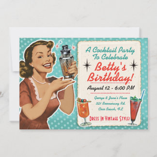 Retro Cocktail Party Einladung