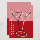 Retro-Cocktail-Party Einladung (Vorne/Hinten)