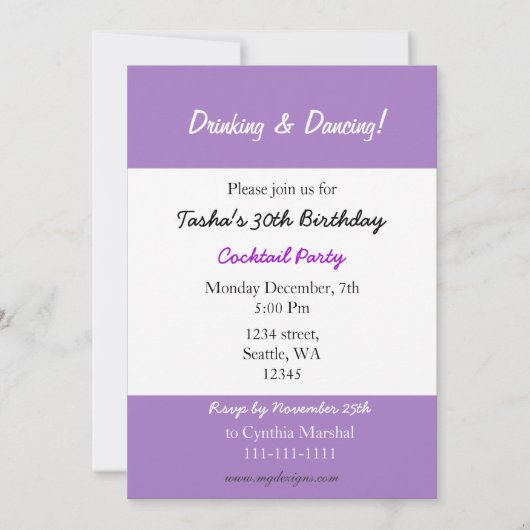 Retro-Cocktail-Party Einladung (Rückseite)