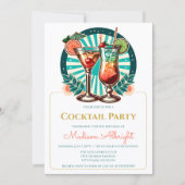 Retro Cocktail Party Einladung (Vorderseite)