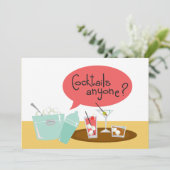 Retro-Cocktail-Party Einladungen (Stehend Vorderseite)
