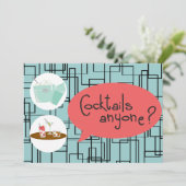 Retro-Cocktail-Party Einladungen (Stehend Vorderseite)