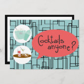 Retro-Cocktail-Party Einladungen (Vorne/Hinten)