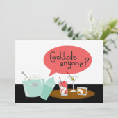 Retro-Cocktail-Party Einladungen (Stehend Vorderseite)