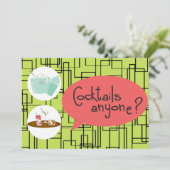 Retro-Cocktail-Party Einladungen (Stehend Vorderseite)