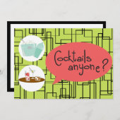 Retro-Cocktail-Party Einladungen (Vorne/Hinten)