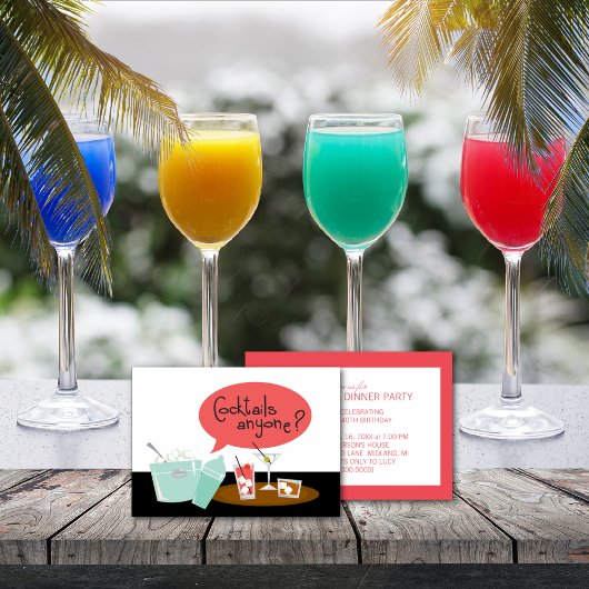 Retro-Cocktail-Party Einladungen
