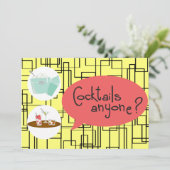 Retro-Cocktail-Party Einladungen (Stehend Vorderseite)